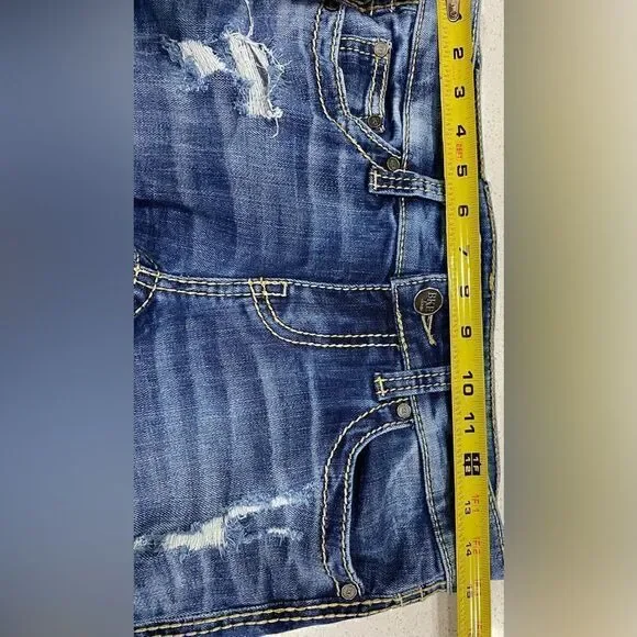 BKE 27x25 Sabrina Distressed Low Rise Stretch Cropped Denim Jeans EUC - Picture 7 of 10